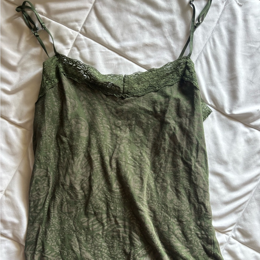 Love on a Hanger Olive Lace Cami